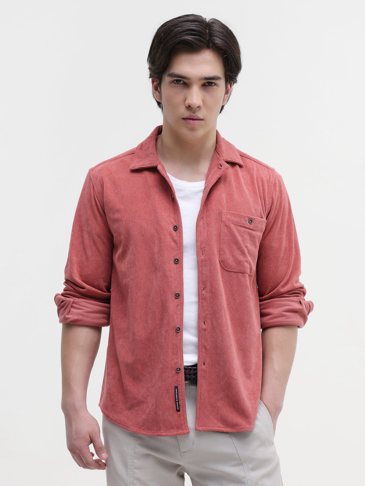 Patch Pocket Corduroy Regular Fit Shirt