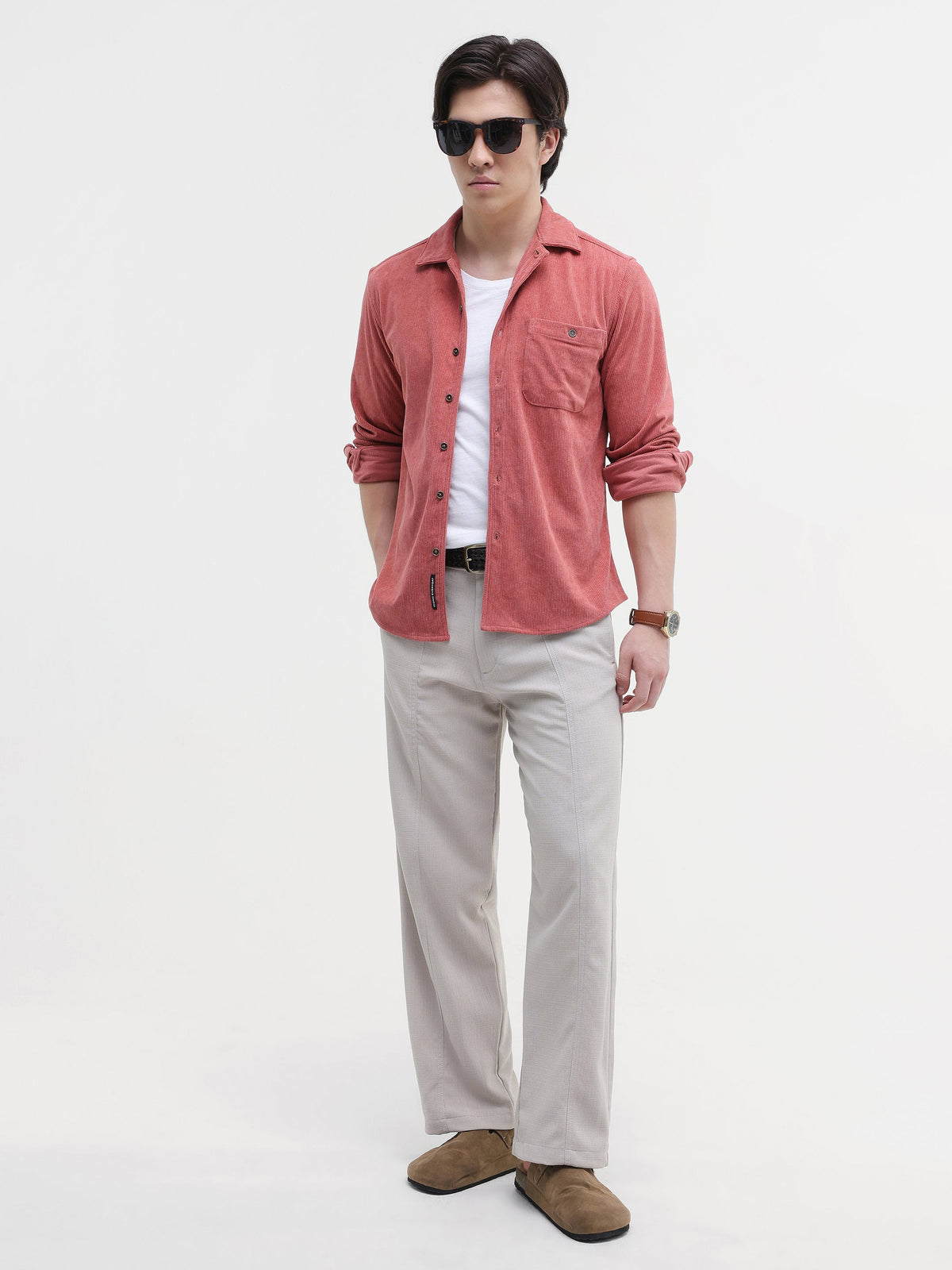 Patch Pocket Corduroy Regular Fit Shirt