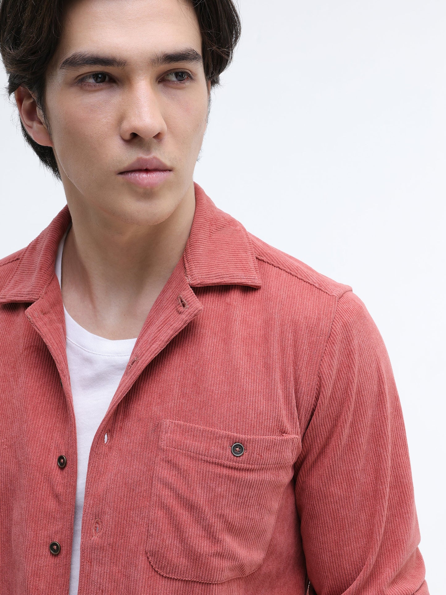 Patch Pocket Corduroy Regular Fit Shirt