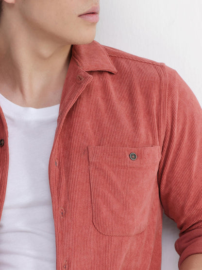 Patch Pocket Corduroy Regular Fit Shirt
