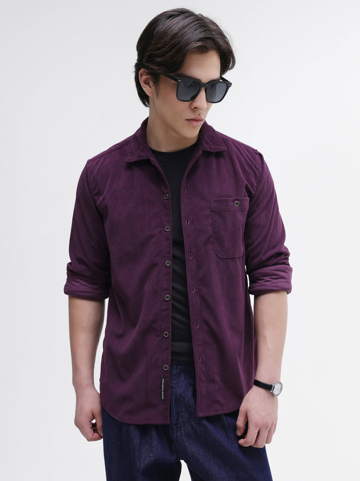 Patch Pocket Corduroy Regular Fit Shirt