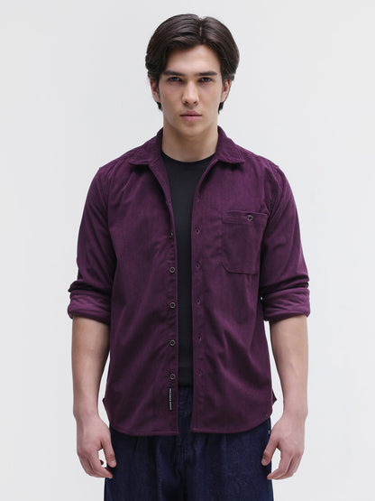 Patch Pocket Corduroy Regular Fit Shirt