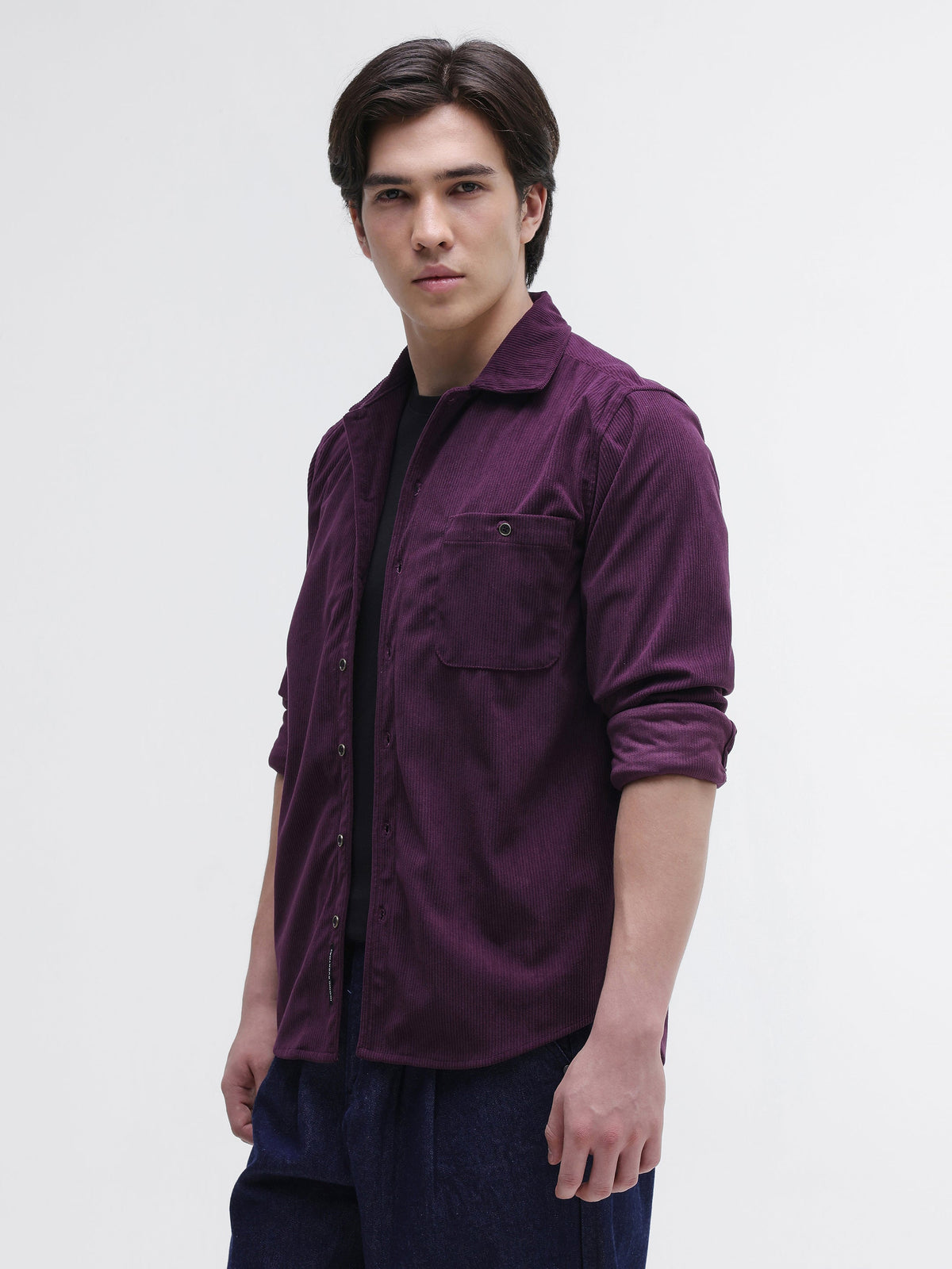 Patch Pocket Corduroy Regular Fit Shirt