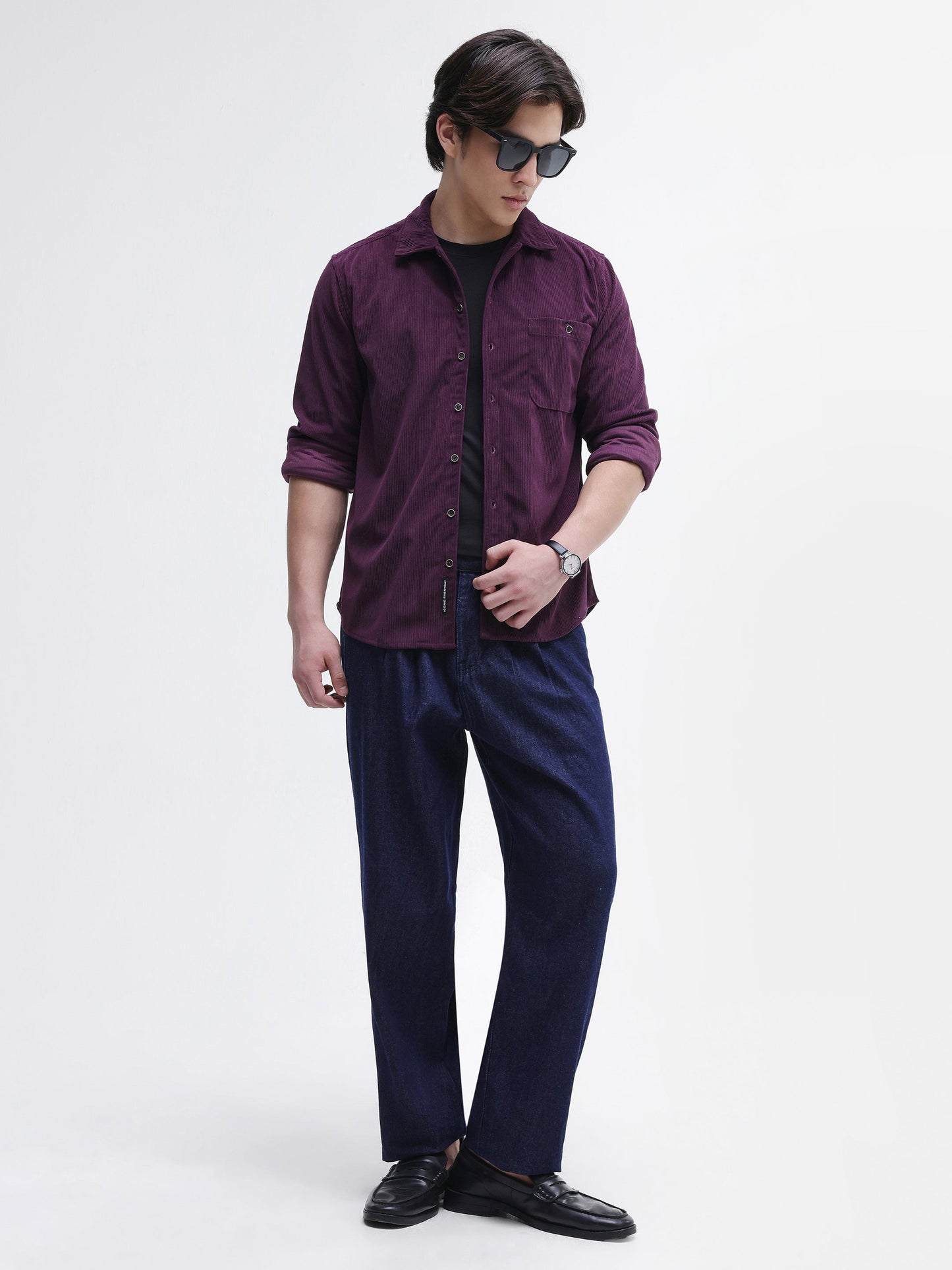 Patch Pocket Corduroy Regular Fit Shirt