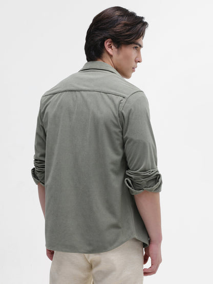 Solid Textured Regular Fit Shirt