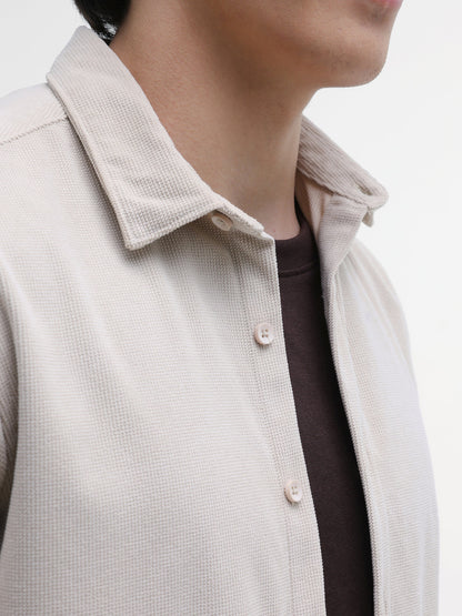 Solid Textured Regular Fit Shirt
