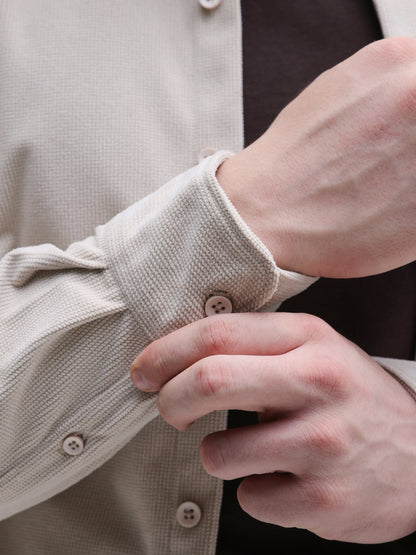 Solid Textured Regular Fit Shirt
