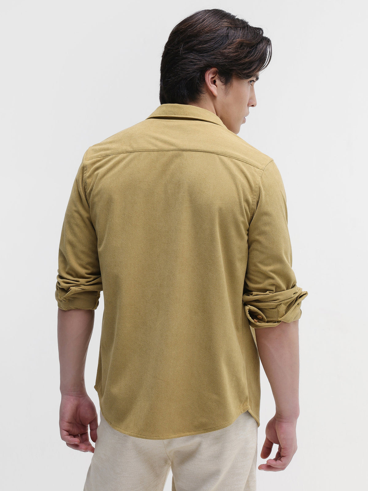 Solid Textured Regular Fit Shirt