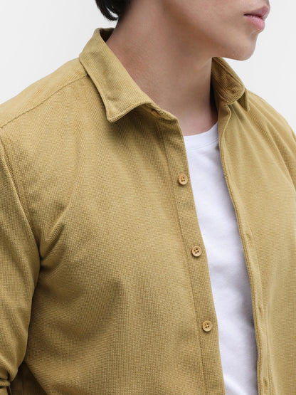 Solid Textured Regular Fit Shirt