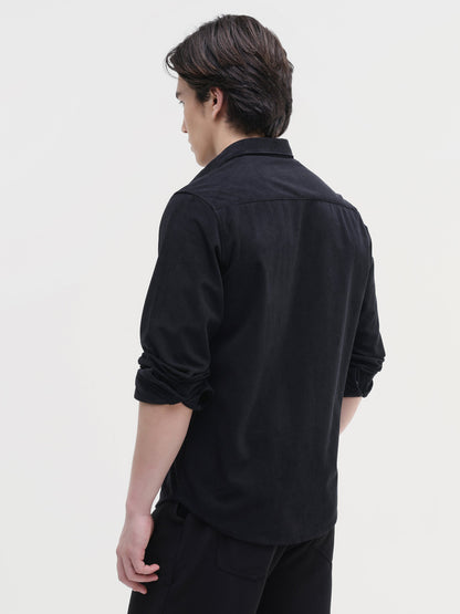 Solid Textured Regular Fit Shirt