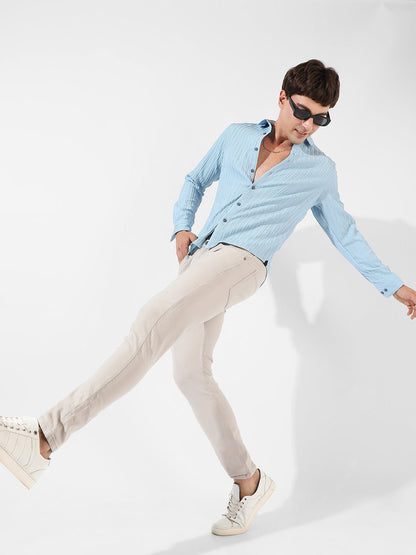 Self-Design Striped Shirt