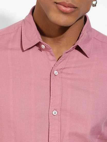 Self-Design Striped Shirt