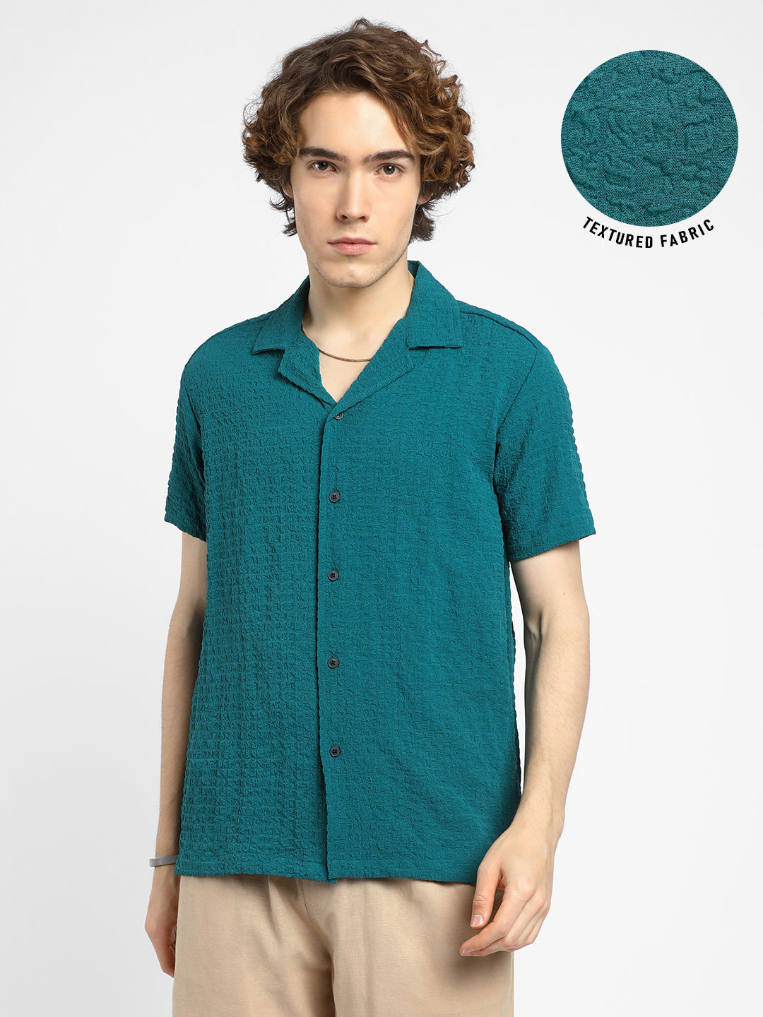 Self-Design Creased Striped Shirt