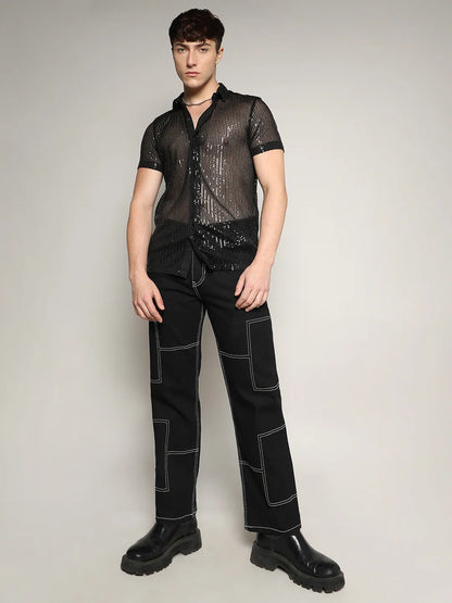 Sheer Sequin Shirt