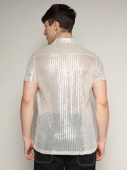 Sheer Sequin Shirt