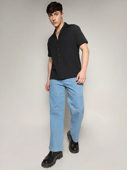 Self-Design Striped Shirt