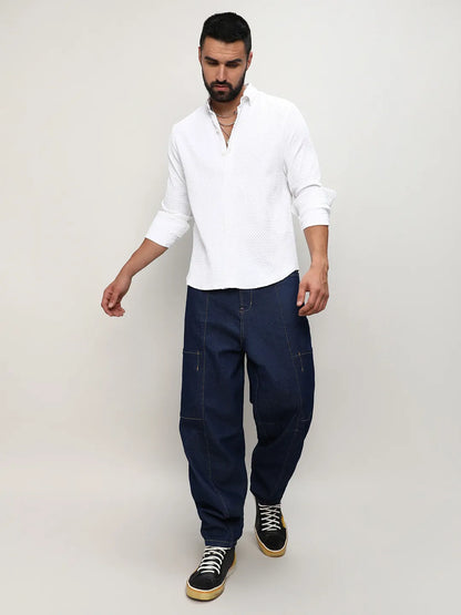Embossed Micro Check Shirt