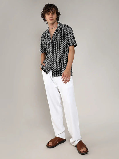 Embroidered Geometric Shirt