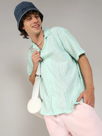 Embroidered Zig-Zag Shirt
