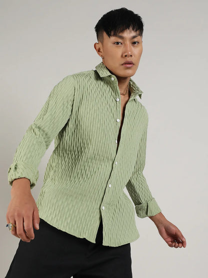 Crinkled-Weave Shirt