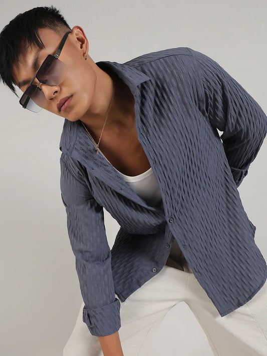 Crinkled-Weave Shirt
