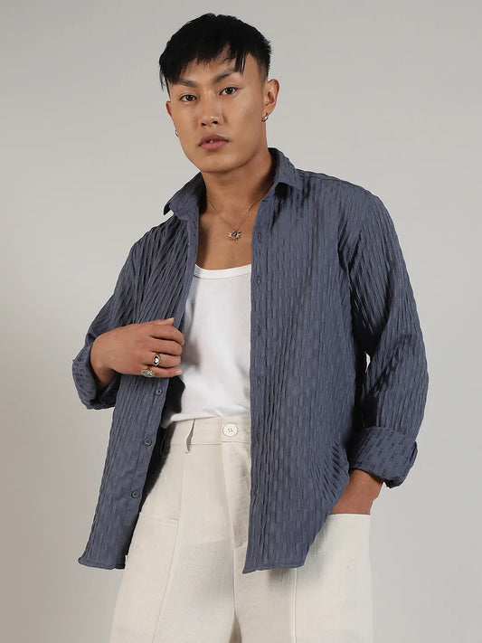 Crinkled-Weave Shirt
