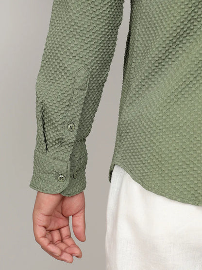 Textured Micro Buffalo Check Shirt