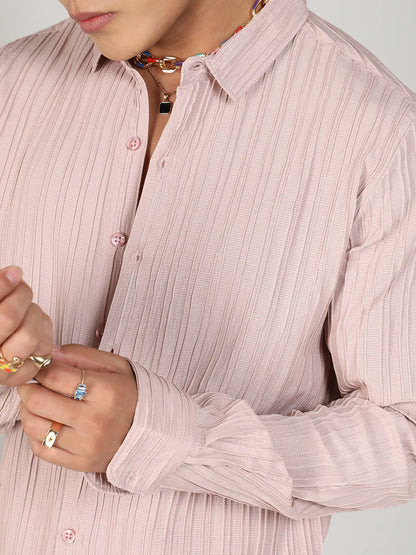 Self-Design Striped Shirt