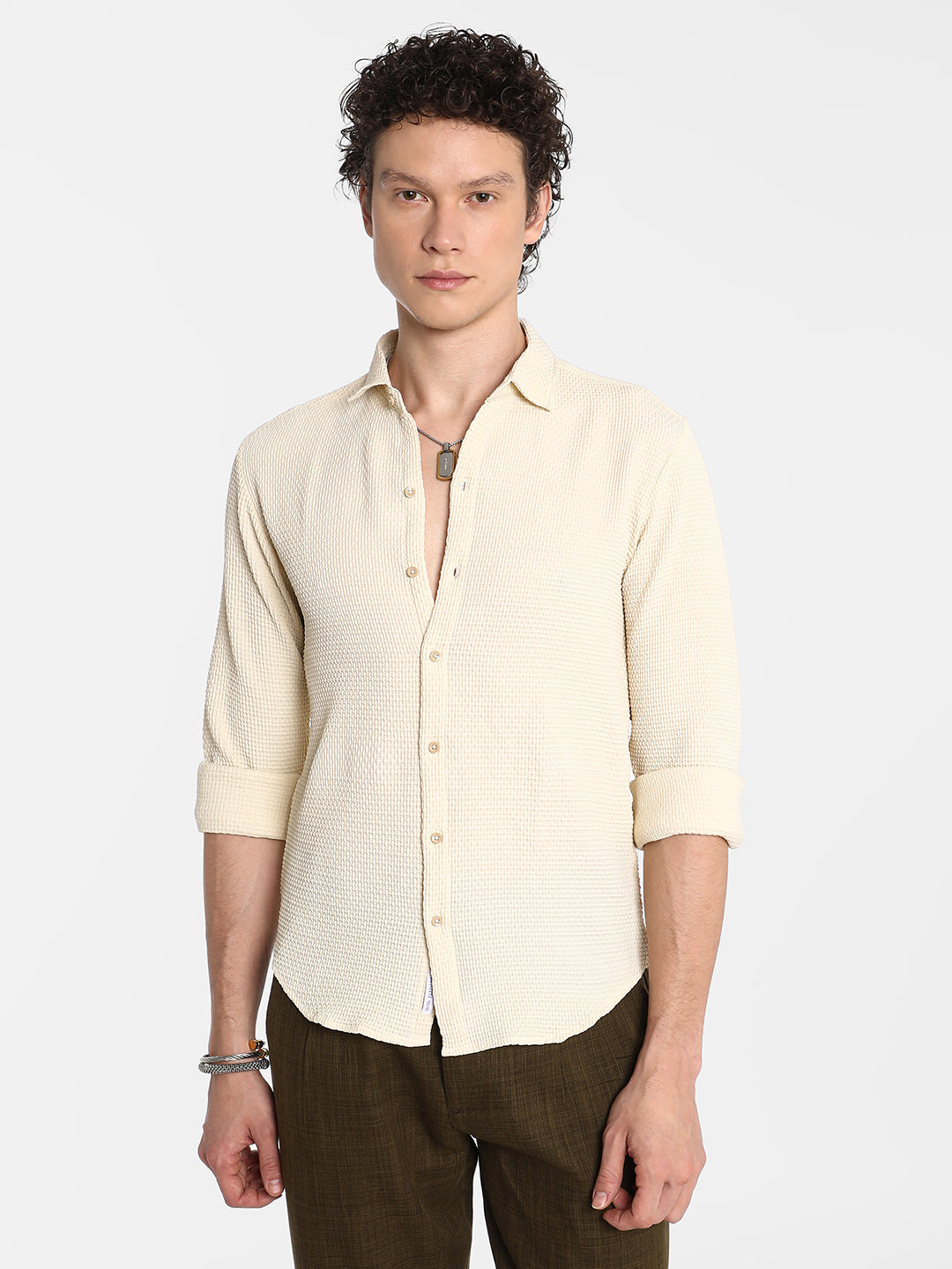 Weave-Textured Shirt