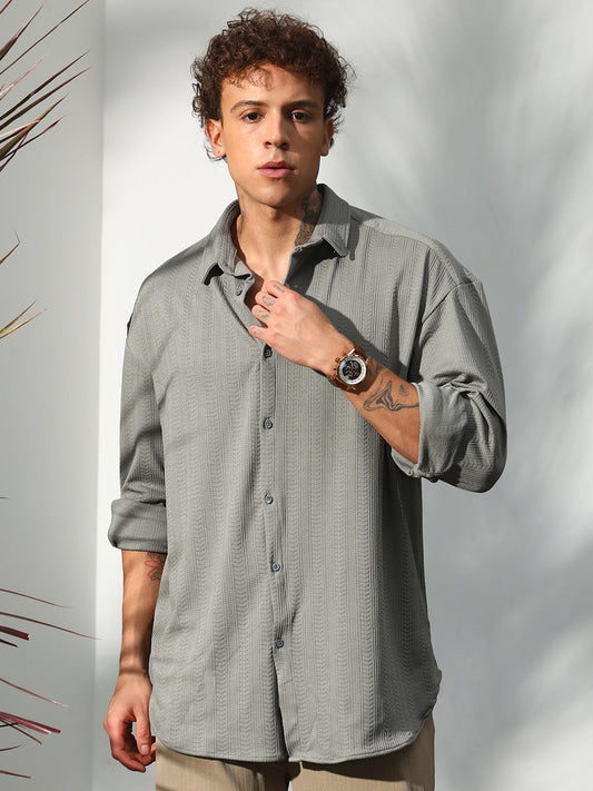 Stripe-Textured Shirt