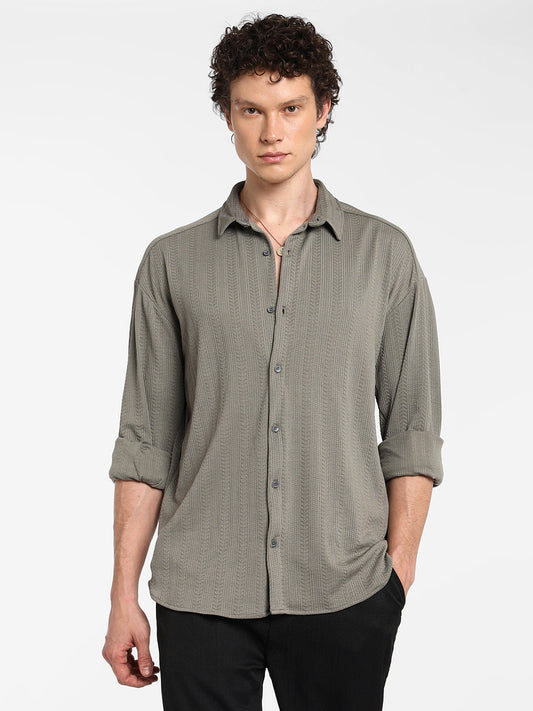 Stripe-Textured Shirt