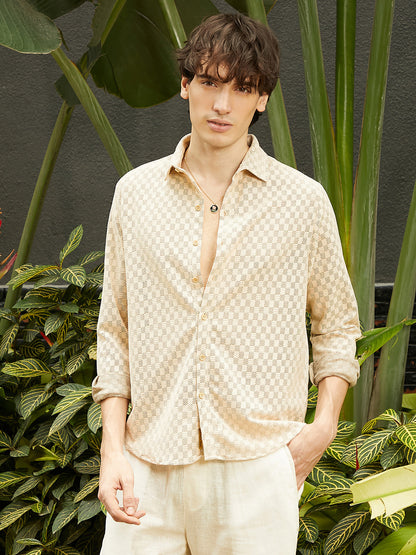 Checkered-Textured Shirt