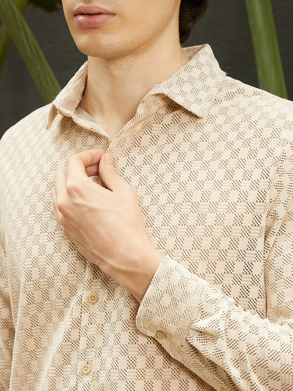 Checkered-Textured Shirt