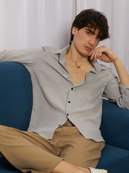 Cubic-Seersucker Shirt