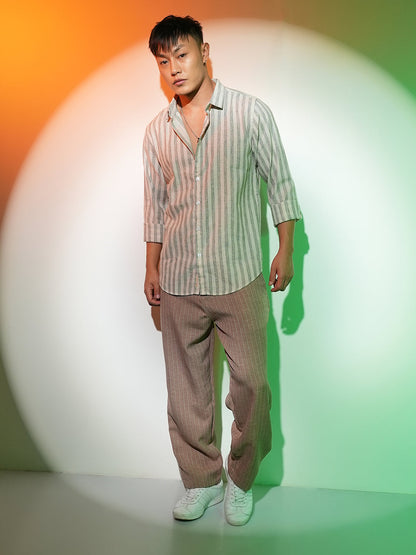 Heathered-Stripe Shirt