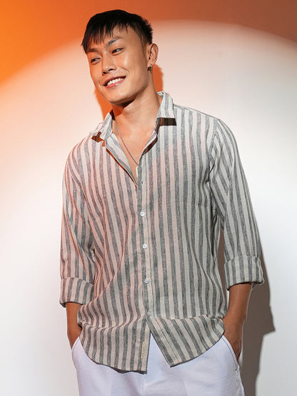 Heathered-Stripe Shirt