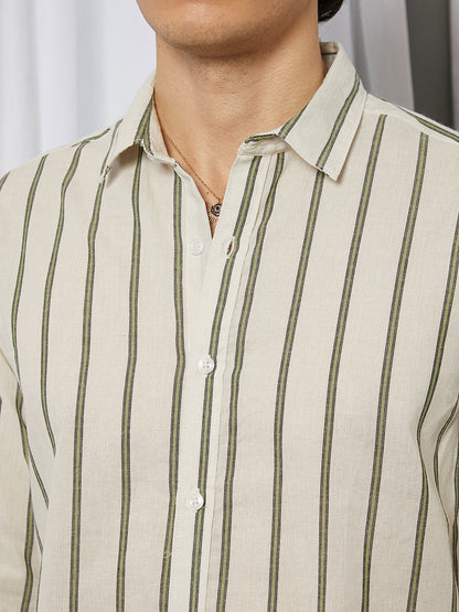 Lined Halo-Striped Shirt