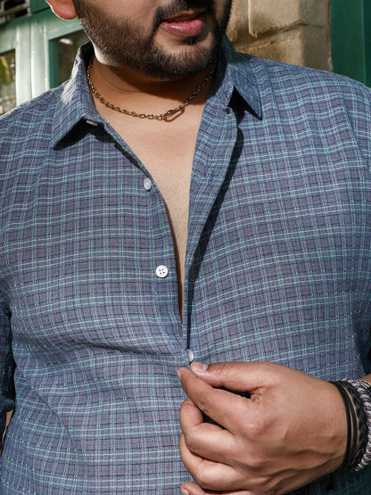 Micro-Tartan Plaid Shirt