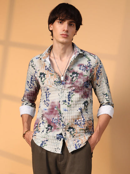 Floral-Waffle Shirt