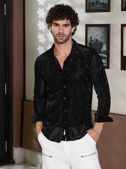 Solid Velvet Shirt