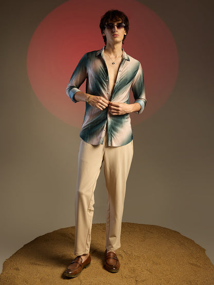 Ombre-Pleated Shirt