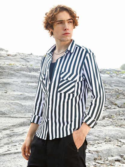Nautical-Stripe Utility Shirt