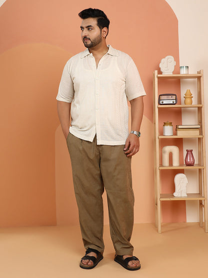 Dash-Ribbed Knit Polo Shirt