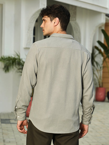Weft-Texture Relaxed Shirt