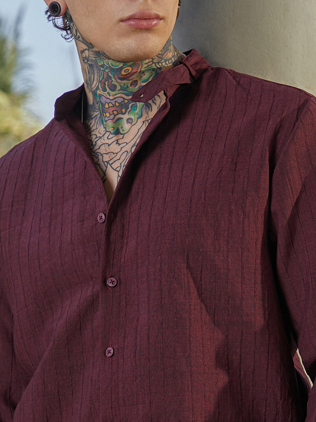 Pinstriped-Tactile Shirt