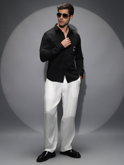 Ribbed-Knit Utility Shirt