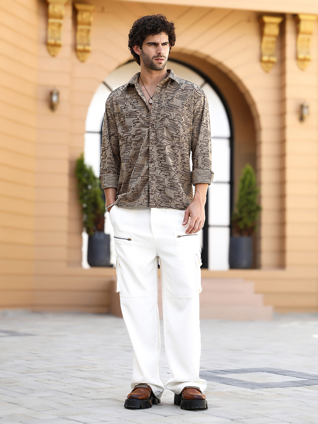 Groovy-Stitch Corduroy Oversized Shirt