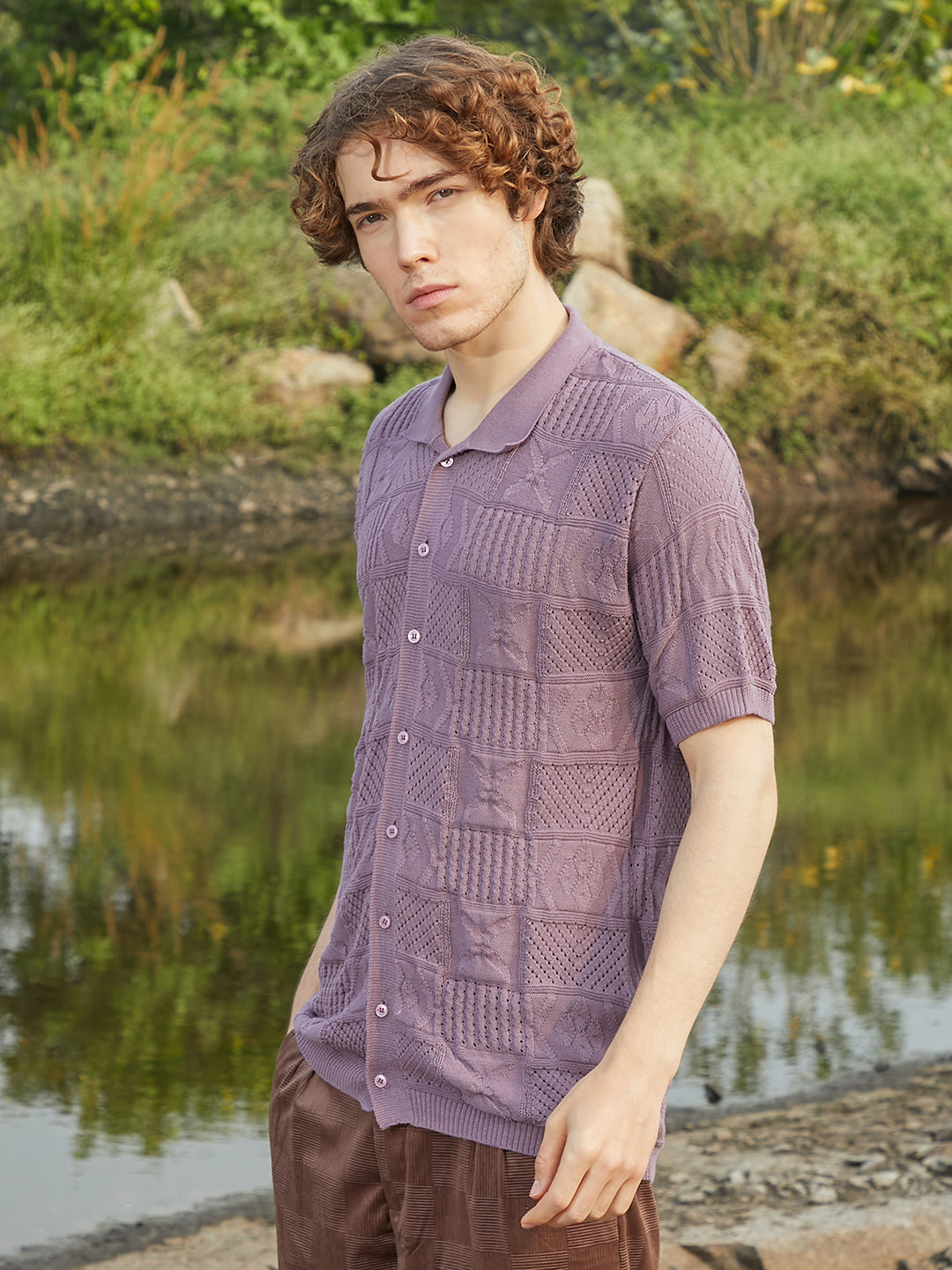 Patch-Knit Shirt
