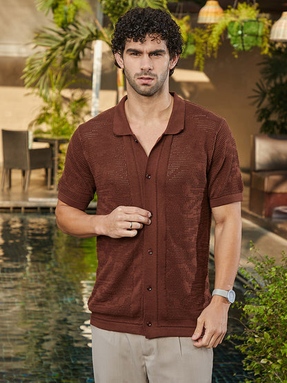 Fluid-Knit Polo Shirt