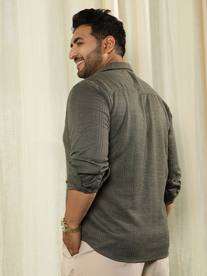 Tactile Spread Collar Shirt